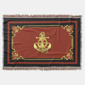 Nautisk frakts hjul/ankartegel/guld filt