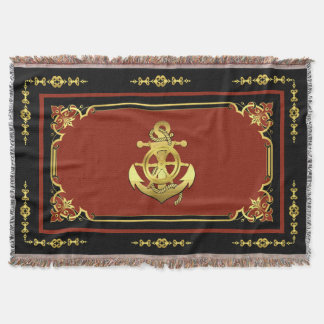 Nautisk frakts hjul/ankartegel/guld filt