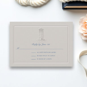 Nautisk fyr kust elegant bröllop RSVP