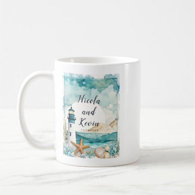 Nautisk fyrbröllop  kaffemugg (Vänster)