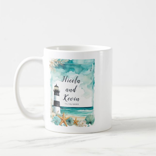 Nautisk fyrbröllop  kaffemugg (Vänster)