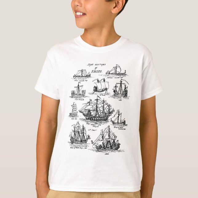 NAUTISK GAMLA SAILING FRAKTASS T-Shirt (Framsida)