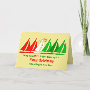 Nautisk God jul till mina segelvänner Helgkort