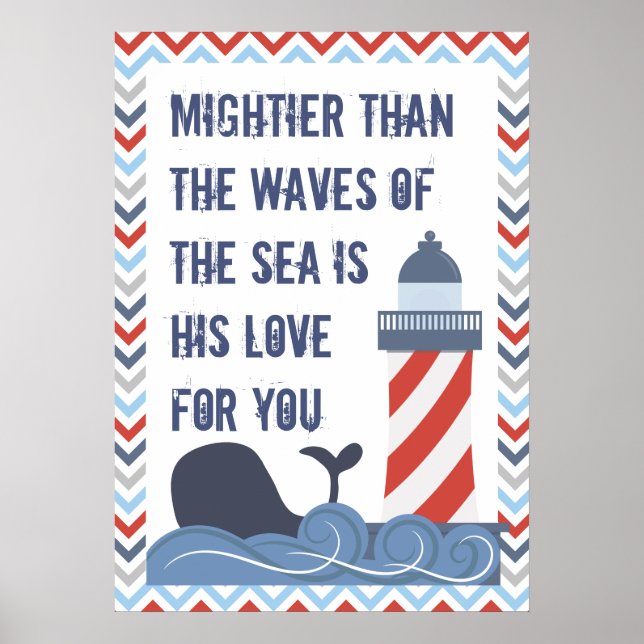 Nautisk gud är Mighty Psalm 93 Large Poster (Framsidan)