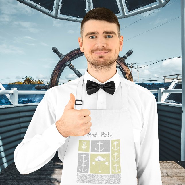 Nautisk Gult och Grått Anchor Fish Weather Vane Förkläde (Skapare uppladdad)