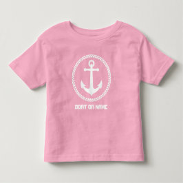 Nautisk havsankare i namn eller Namn, Rosa Vit T Shirt