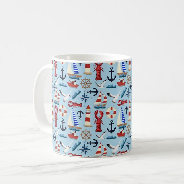 Nautisk havsbåt kaffemugg (Framsida vänster)
