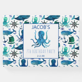 Nautisk havsfärg Octopus Gästböcker