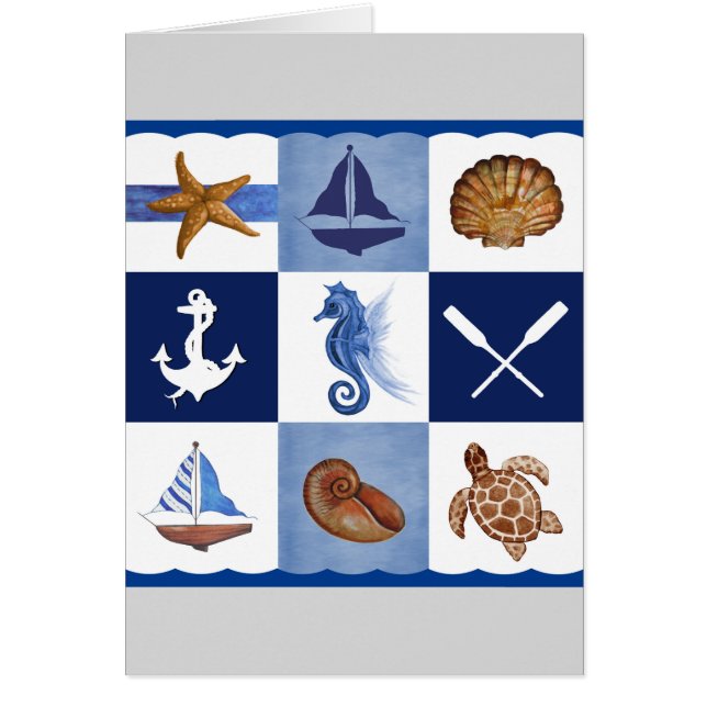 Nautisk havskonstruktion hälsningskort (Framsidan)
