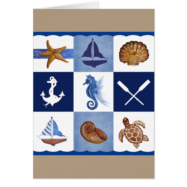 Nautisk havskonstruktion hälsningskort (Framsidan)