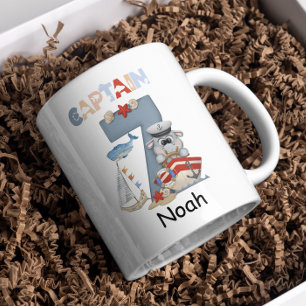 Nautisk Hippo Personlig 7:e Birthday-kapten Kaffemugg