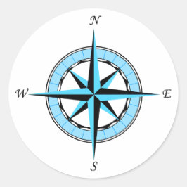 Nautisk ikon för Blue Compass Ro Runt Klistermärke