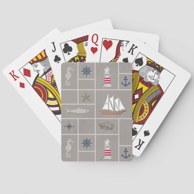 Nautisk illustration casinokort (Baksidan)