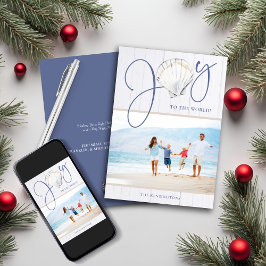 Nautisk jul Joy Seashell Helgdag Photo Julkort