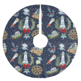 Nautisk jul julgransmatta borstad polyester