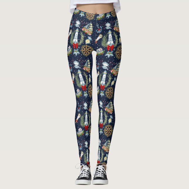 Nautisk jul leggings (Framsida)