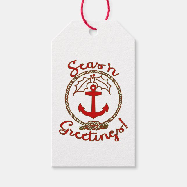 Nautisk jul | Sjöar i Hälsning Presentetikett (Framsidan)