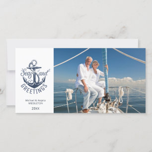 Nautisk julaftON OCH HÄLSNING Anchor Photo Julkort
