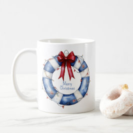Nautisk jultid Preserver med bin Kaffemugg