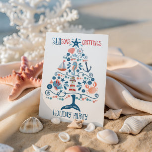 Nautisk julträdsstrand Julfest Inbjudningar