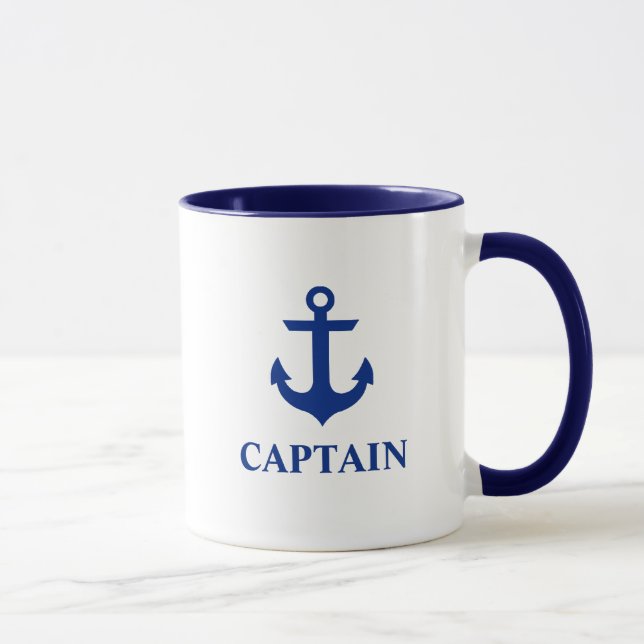 Nautisk kapten Anchor Blue och White Mugg (Höger)