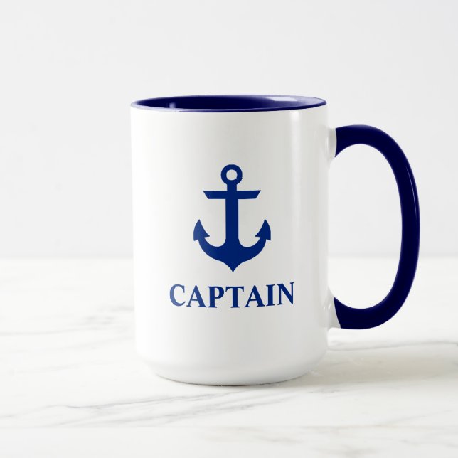 Nautisk kapten Anchor Large Blue and White Mugg (Höger)