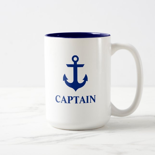 Nautisk kapten Anchor Large Två-Tonad Mugg (Höger)