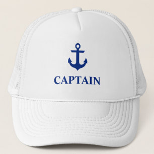 Nautisk kapten Anchor White Truckerkeps