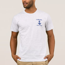 Nautisk kapten Boat Namn Anchor Grått T Shirt