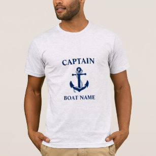 Nautisk kapten Boat Namn Anchor Rope Grått T Shirt