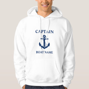 Nautisk kapten Boat Namn Anchor Rope Hoodie