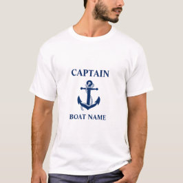 Nautisk kapten Boat Namn Anchor Rope T Shirt