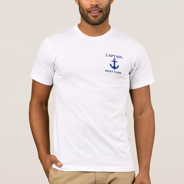 Nautisk kapten Boat Namn Anchor T-shirt (Framsida)