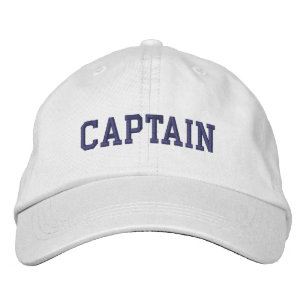 Nautisk kapten Cap White Broderad Keps