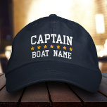 Nautisk kapten Din boat Namn Cap Bl Broderad Keps<br><div class="desc">Mörk blått för din Personlig i Namn</div>