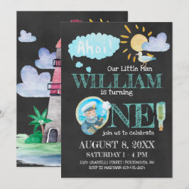 Nautisk kapten First Födelsedagsfest inbjudan