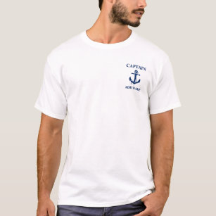 Nautisk kapten Namn Anchor Rope White T Shirt