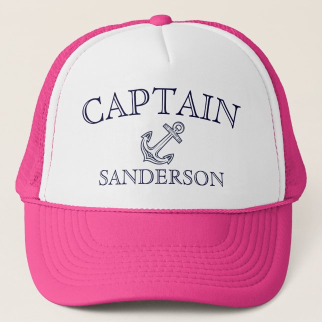 Nautisk kaptener Anchor Boat Namn Rosa baseball Keps (Framsida)