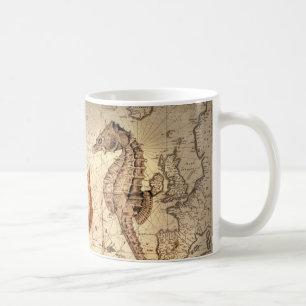 Nautisk karta för kust- strandsjöstjärnasnäcks kaffemugg