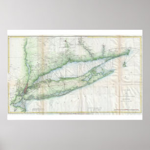 Nautisk karta för Long Island Poster
