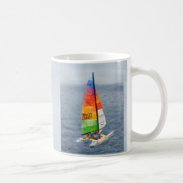 Nautisk katamaran segelbåt havsfoto kaffemugg (Höger)