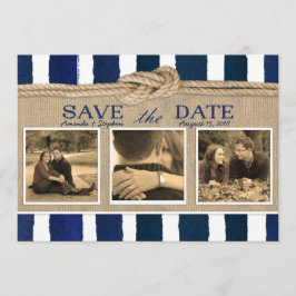 Nautisk Knot Burlap Watercolor Spara datum Datumet