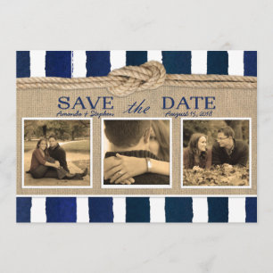 Nautisk Knot Burlap Watercolor Spara datum Datumet