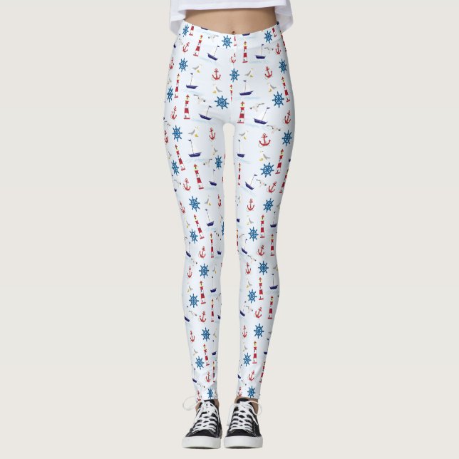 Nautisk kollage leggings (Framsida)