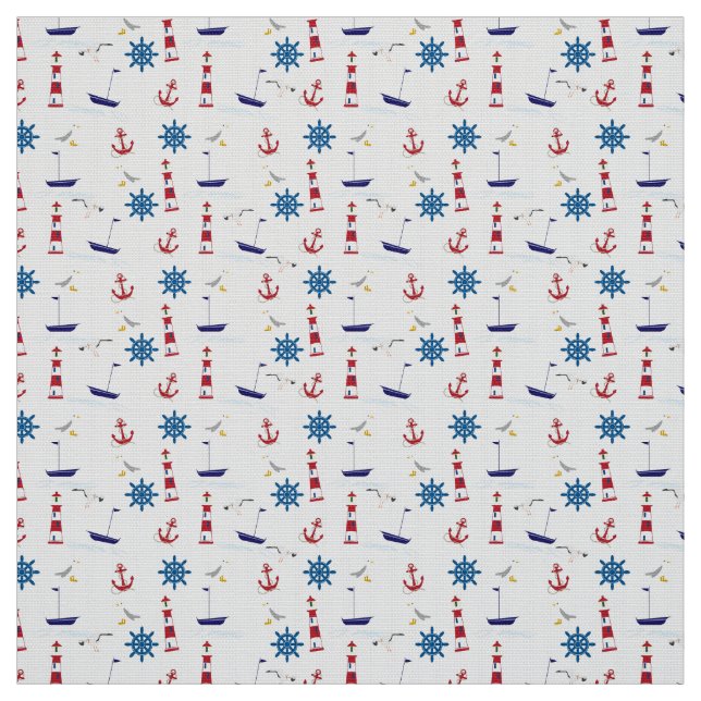 Nautisk kollage tyg (Provkarta)