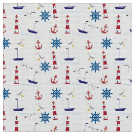 Nautisk kollage tyg