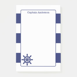 Nautisk kommendörshjul Lägg till Namn 4x6 Post-it Block