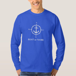 Nautisk kompass ankare för din båt eller Namn blå T Shirt