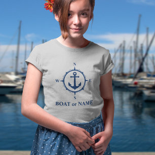 Nautisk kompass ankare för ditt fartyg eller Namn T Shirt