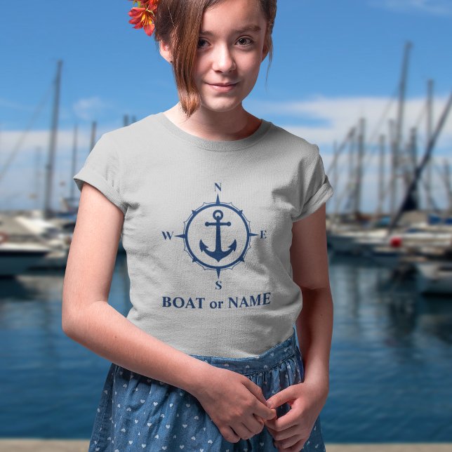 Nautisk kompass ankare för ditt fartyg eller Namn  T Shirt (Skapare uppladdad)